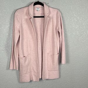 J. CREW Open Front Sweater Blazer Size S Heathered Pink Casual Work Preppy